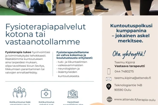 Meillä on tarjolla monipuolisesti eri kotikuntoutusvaihtoehtoja